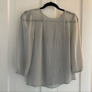 Madewell sheer grey blouse with detailing